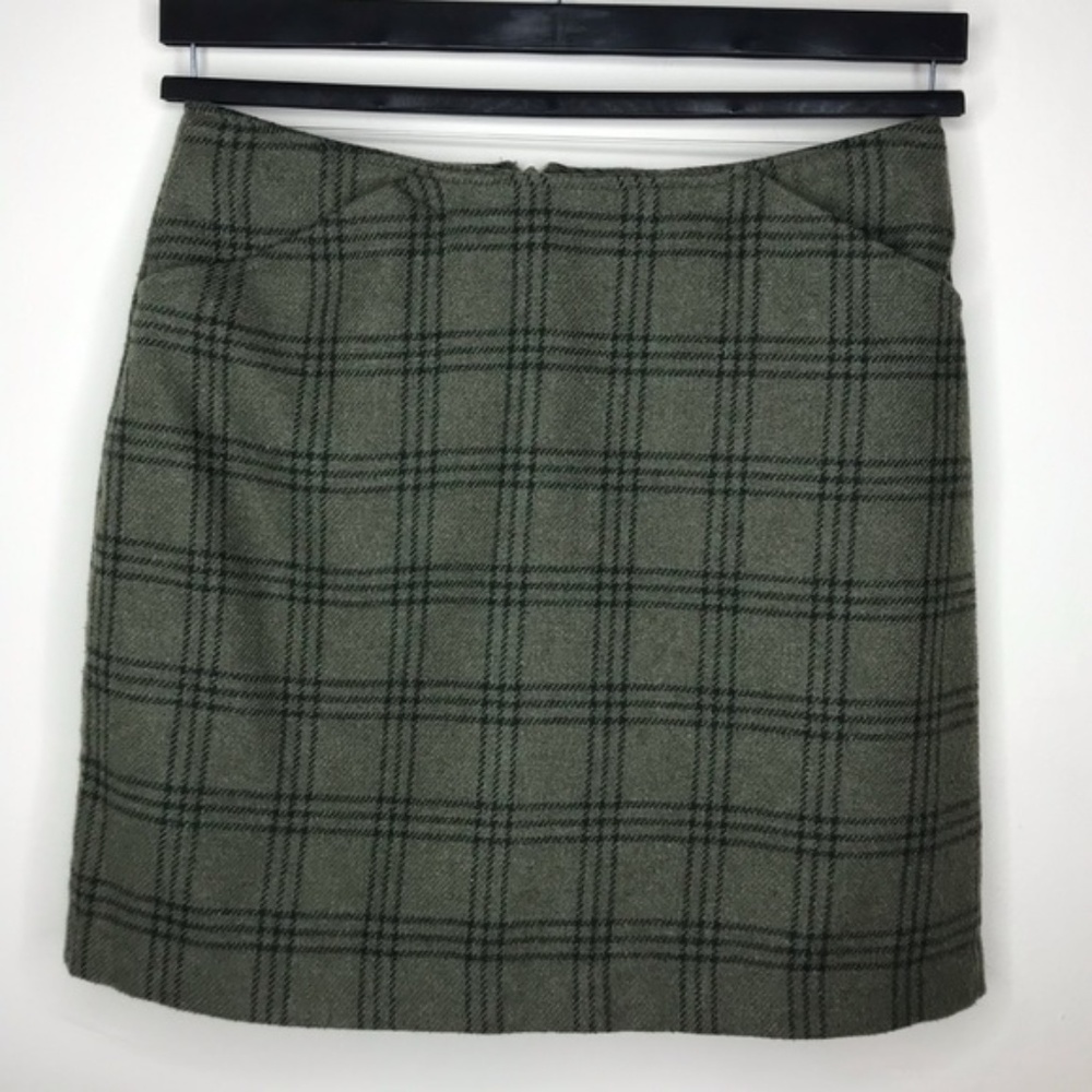 Old Navy Olive Green Plaid Skirt
